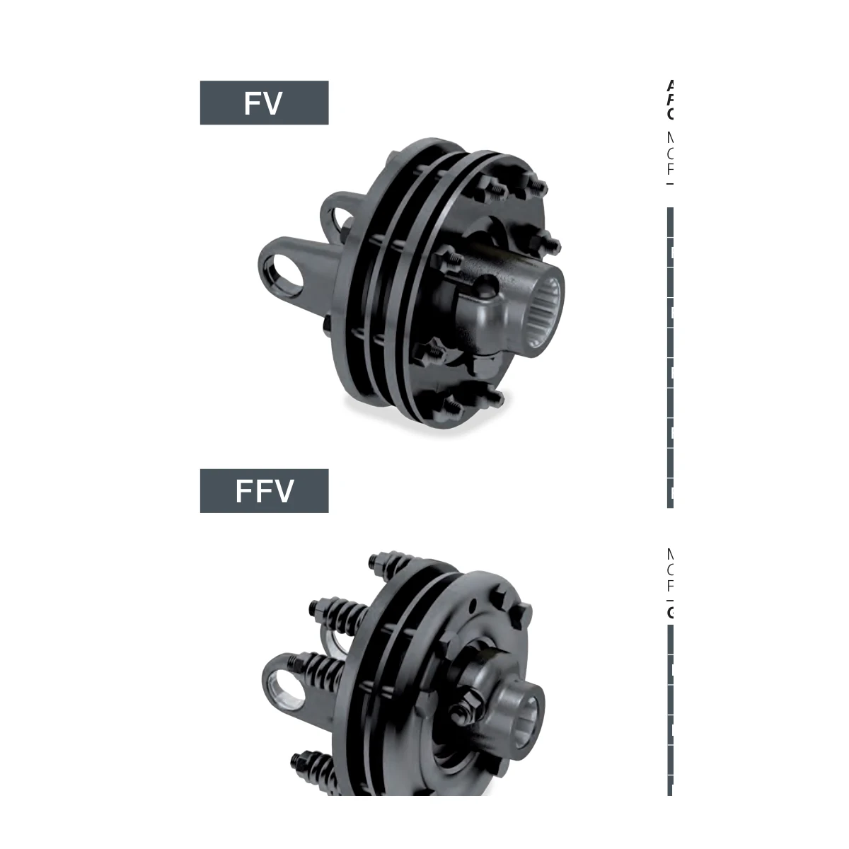FV and FFV adjustable friction torque limiters for PTO drive shafts